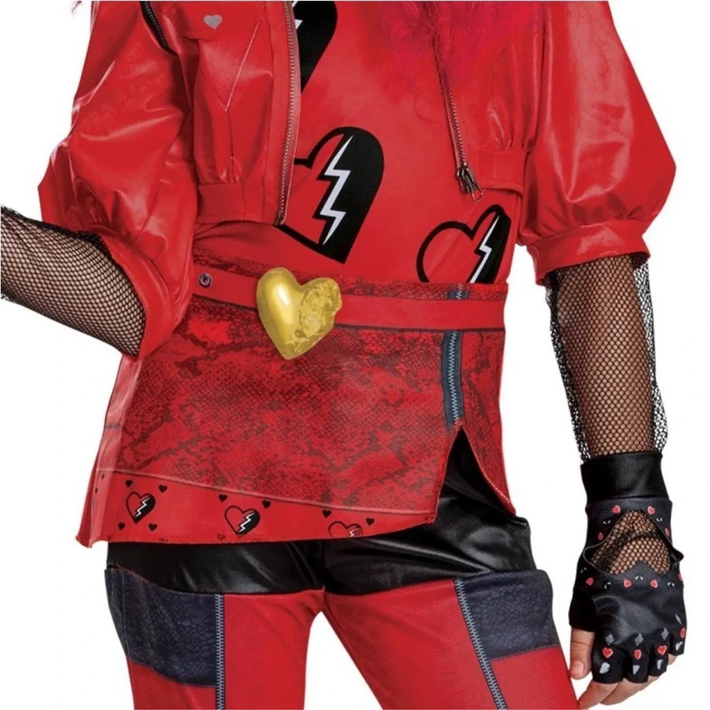 NWT Disney Descendants 4 Deluxe Kids Halloween Costume Red Deluxe Sz M & L - Picture 4 of 10